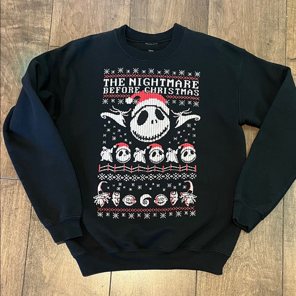 Disney Nightmare Before Christmas black crewneck sweatshirt, size L (10/12)